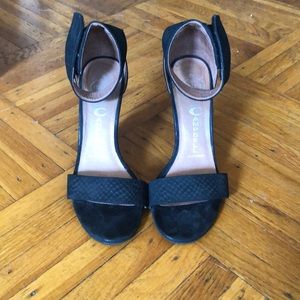 Jeffery Campbell “Snakeskin” suede sandal